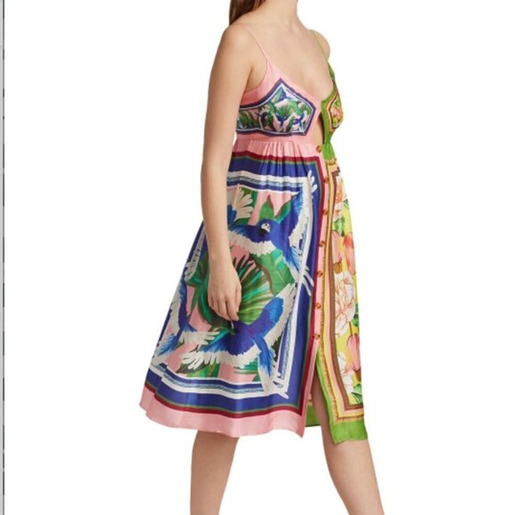 Farm Rio Women’s Double Scarfs Pastel Midi Dress - Picture 4 of 7